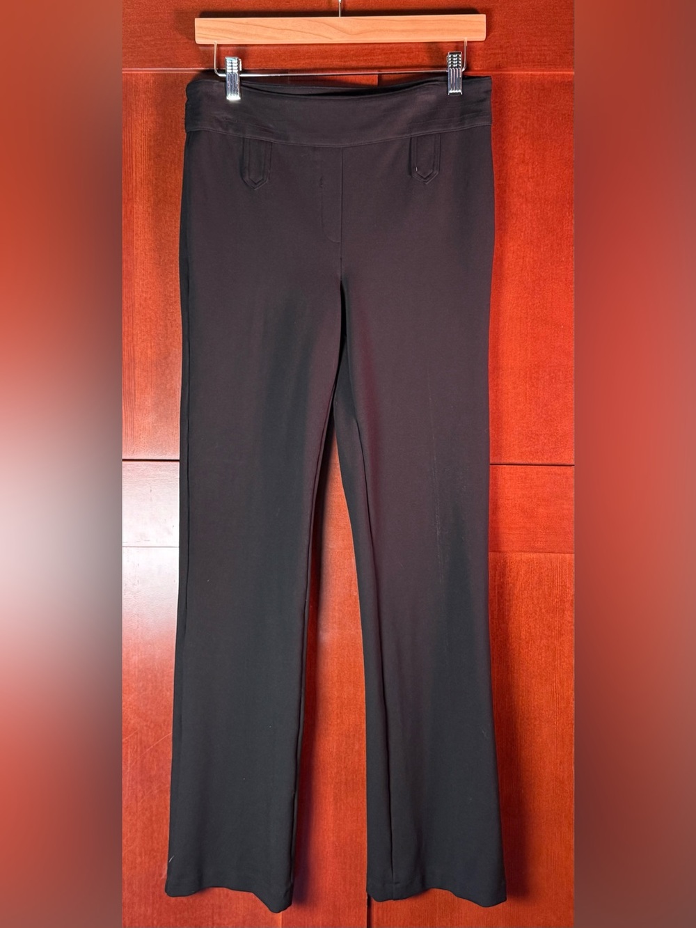 Rekucci Black Pull On Bootcut Dress Pants Size 8 Stretch Career Work